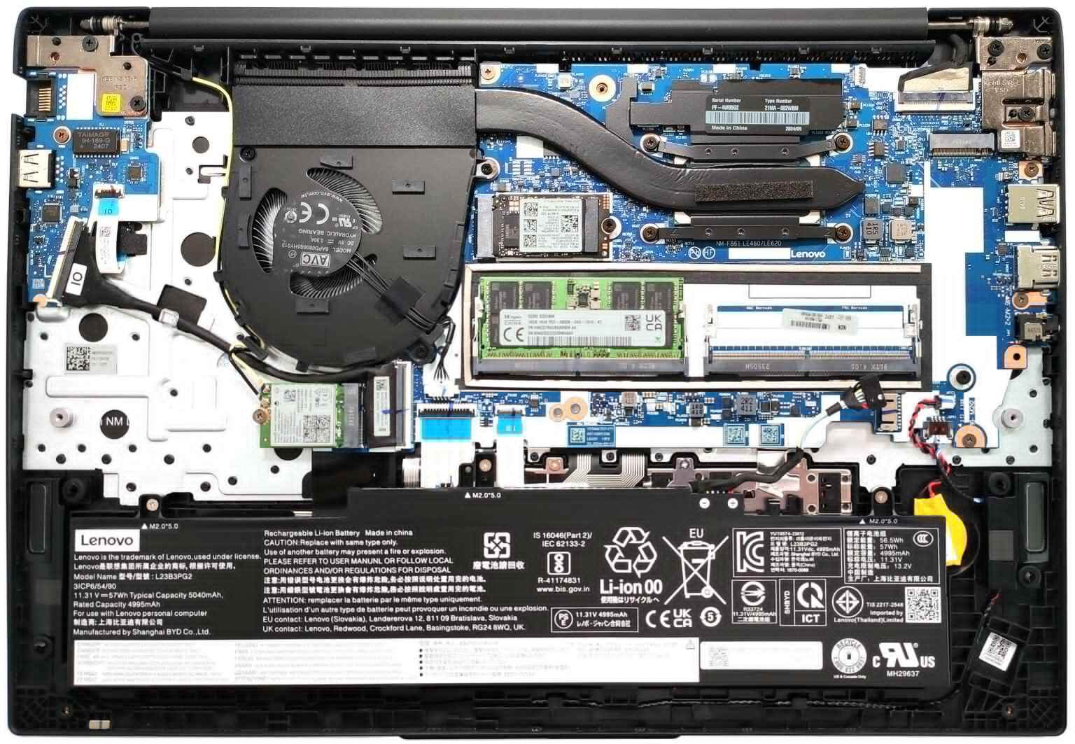 Internal Photo of Lenovo Thinkpad E16 Gen 1 Gen 2 black US keyboard (ThinkPad E16 Gen 2)